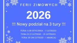 terminy ferii zimowych w roku 2026